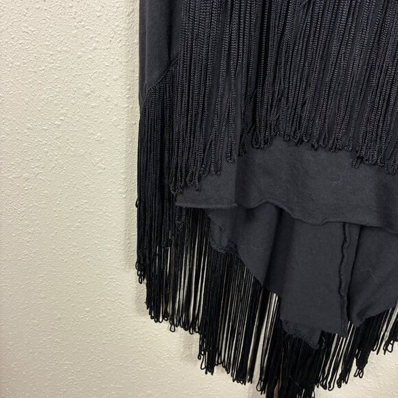 RVCA Black Flapper Style Fringe Dress Black Size Small - Picture 2 of 7